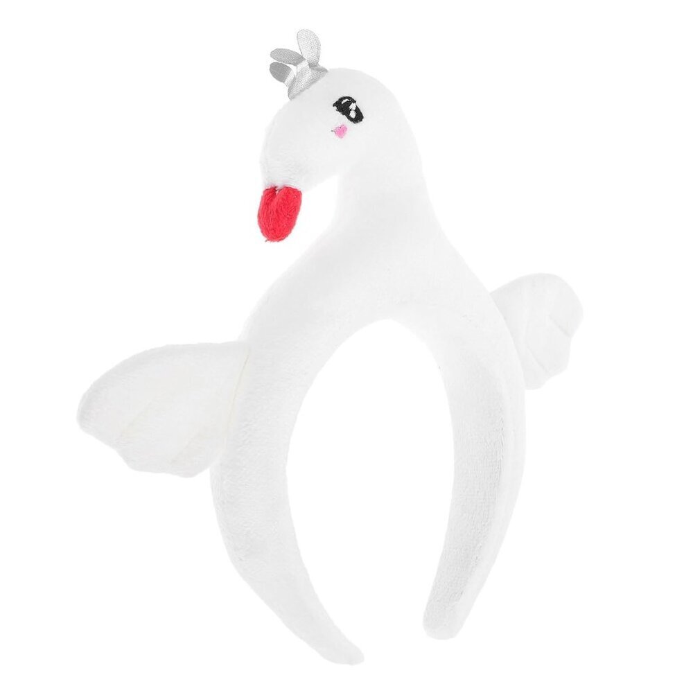 Cute Swan Headband Plush Animal Hair Accessory for Costumes Cosplay Halloween - Picture 9 of 9